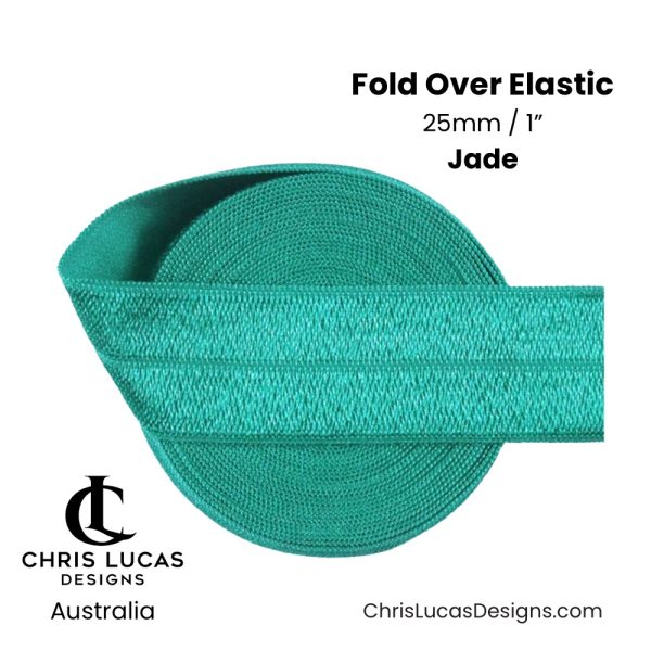 Jade Fold Over Elastic 25mm / 1” Australian Bag Making Supplies Australia Chris Lucas Designs