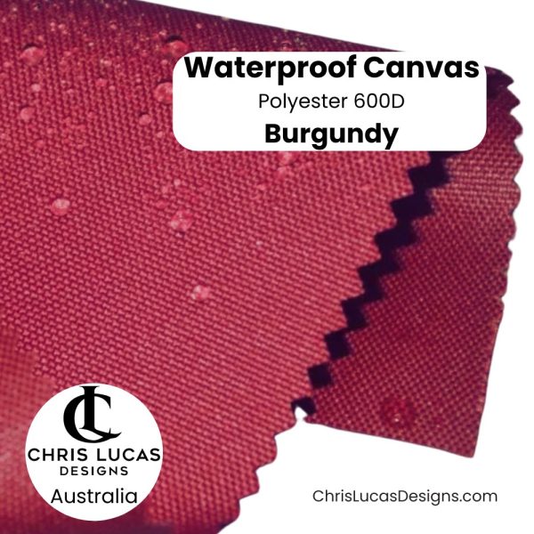 Burgundy Red Waterproof Canvas WPC 600D Australian Bag Making Supplies Australia Chris Lucas Designs