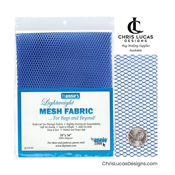 By Annie’s Mesh Fabric Blast Off Blue Australian Bag Making Supplies Australia Chris Lucas Designs