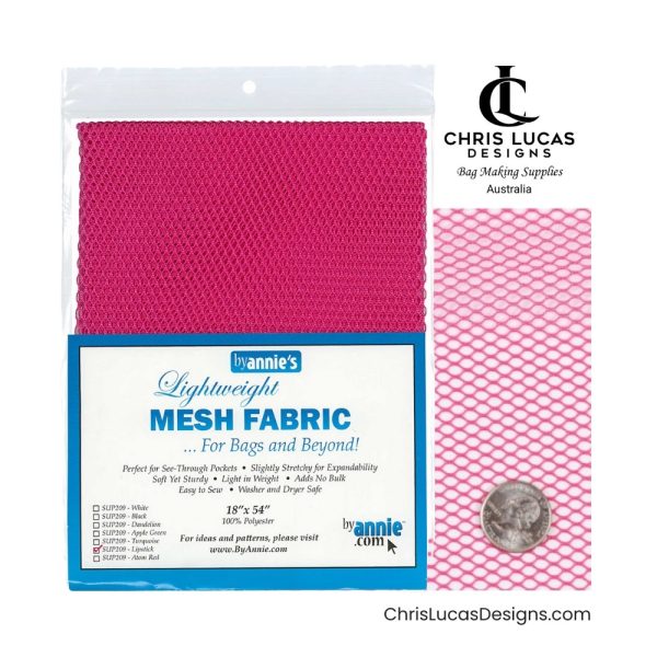 By Annie’s Mesh Fabric Lipstick Australian Bag Making Supplies Australia Chris Lucas Designs