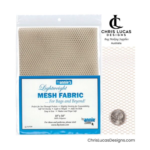 By Annie’s Mesh Fabric Natural Australian Bag Making Supplies Australia Chris Lucas Designs