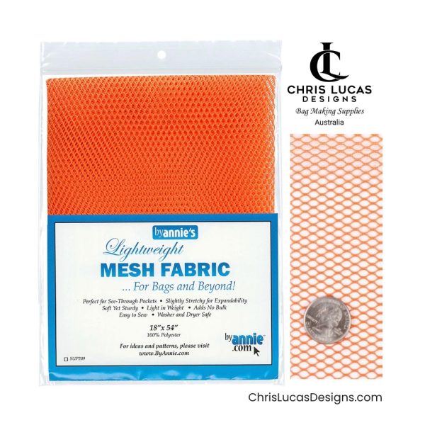 By Annie’s Mesh Fabric Pumpkin Australian Bag Making Supplies Australia Chris Lucas Designs