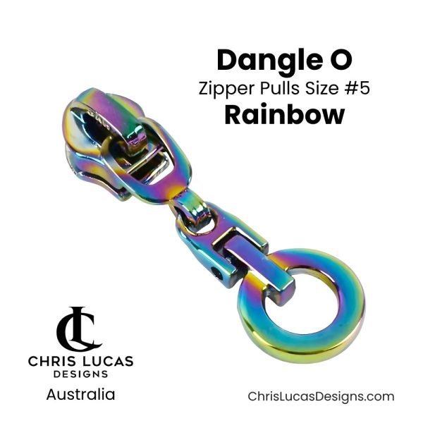 Dangle O Zipper Pulls Size #5 Rainbow Australian Bag Making Supplies Australia Chris Lucas Designs Handbag Hardware