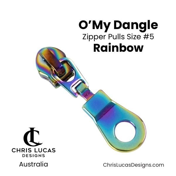 O’ My Dangle Zipper Pulls Size #5 Rainbow Australian Bag Making Supplies Australia Chris Lucas Designs Handbag Hardware