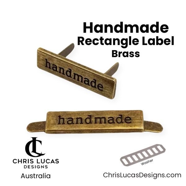 Handmade Rectangle Metal Labels Brass Bag Making Supplies Australia Chris Lucas Designs