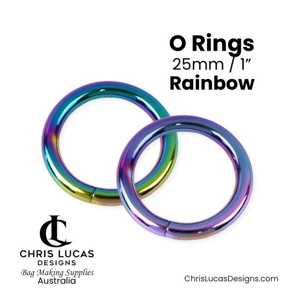 O Ring Strap Connectors 25mm Rainbow Bag Making Supplies Australia Chris Lucas Designs