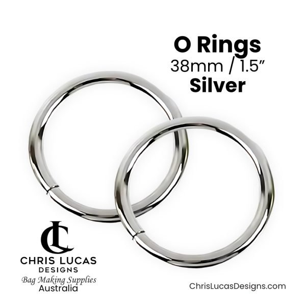O Ring Strap Connectors 38mm / 1.5” Silver Chris Lucas Designs Bag Making Supplies Australia