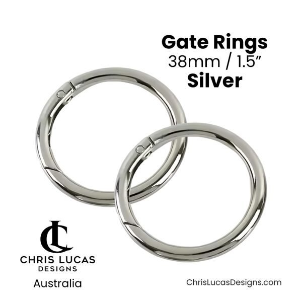 Gate Rings 38mm Silver Australian Bag Making Supplies Australia Chris Lucas Designs Handbag Hardware and Sewing Supplies