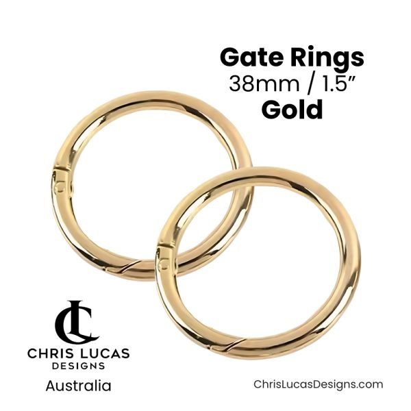 Gate Rings 38mm Gold Australian Bag Making Supplies Australia Chris Lucas Designs Handbag Hardware and Sewing Supplies
