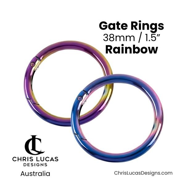 Gate Rings 38mm Rainbow Australian Bag Making Supplies Australia Chris Lucas Designs Handbag Hardware and Sewing Supplies