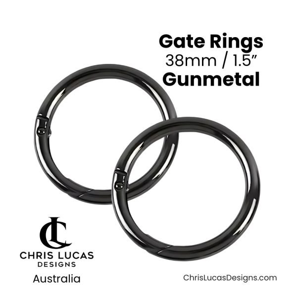 Gate Rings 38mm Gunmetal Australian Bag Making Supplies Australia Chris Lucas Designs Handbag Hardware and Sewing Supplies