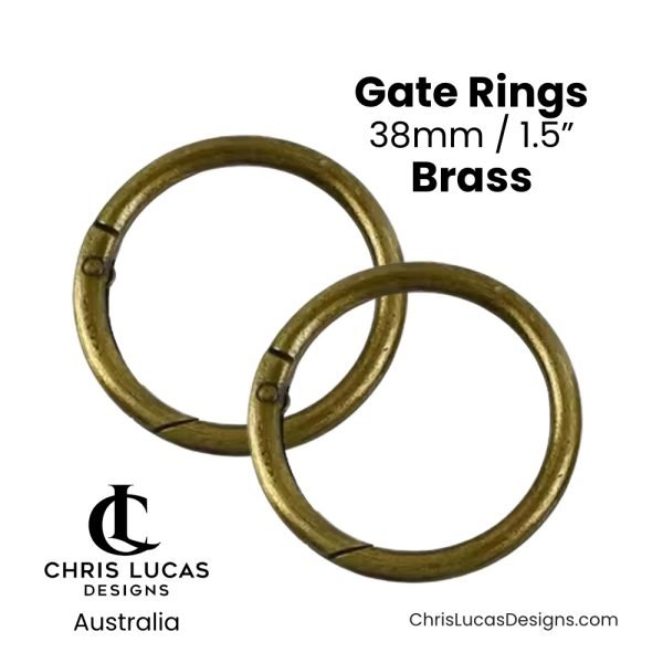 Gate Rings 38mm Brass Australian Bag Making Supplies Australia Chris Lucas Designs Handbag Hardware and Sewing Supplies