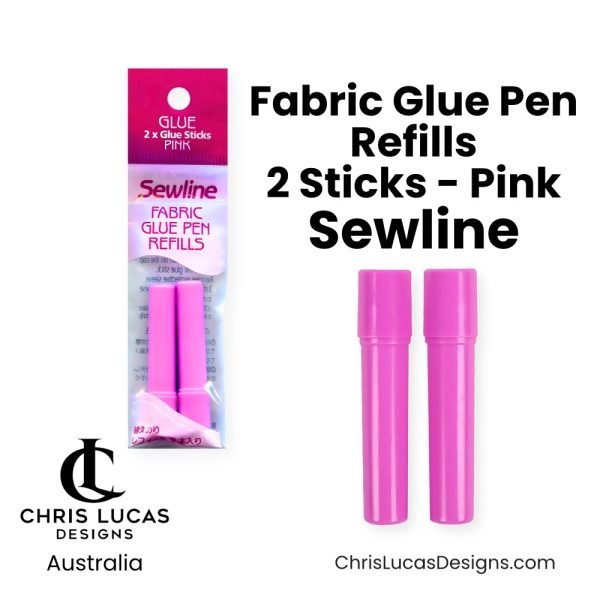 Sewline Fabric Glue Pen Refills 2 Pack Pink - Australian Bag Making and Sewing Supplies - Chris Lucas Designs Australia