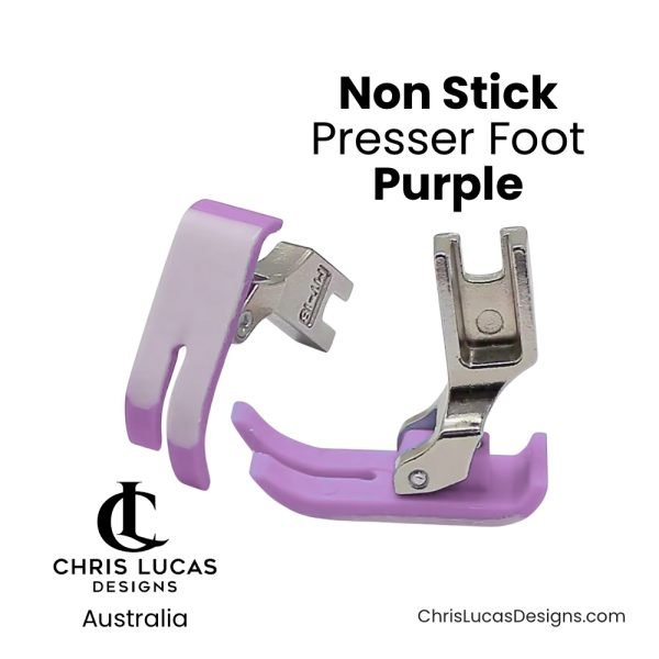 Non Stick Presser Foot Purple for Industrial and Semi Industrial Sewing Machines including Brother and Jukie Sewing and Bag Making Supplies Australia Chris Lucas Designs
