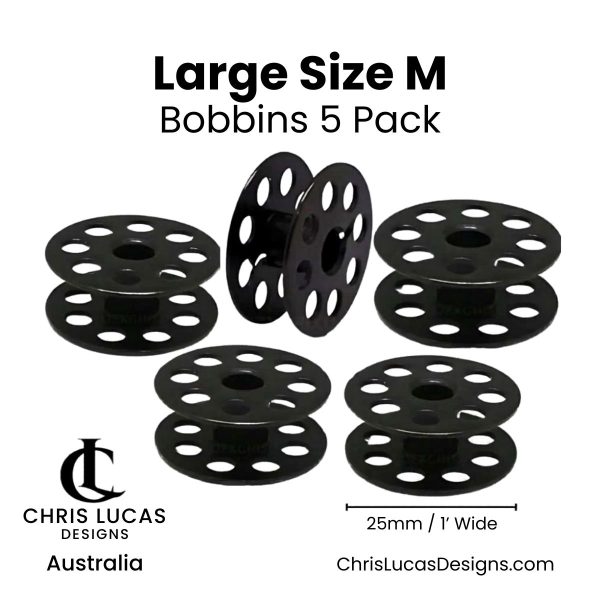 Large Size M Bobbins 5 Pack for Industrial Sewing Machines