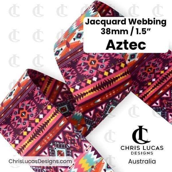 Jacquard Decorative Webbing 38mm Aztec Australian Bag Making Supplies Australia Chris Lucas Designs