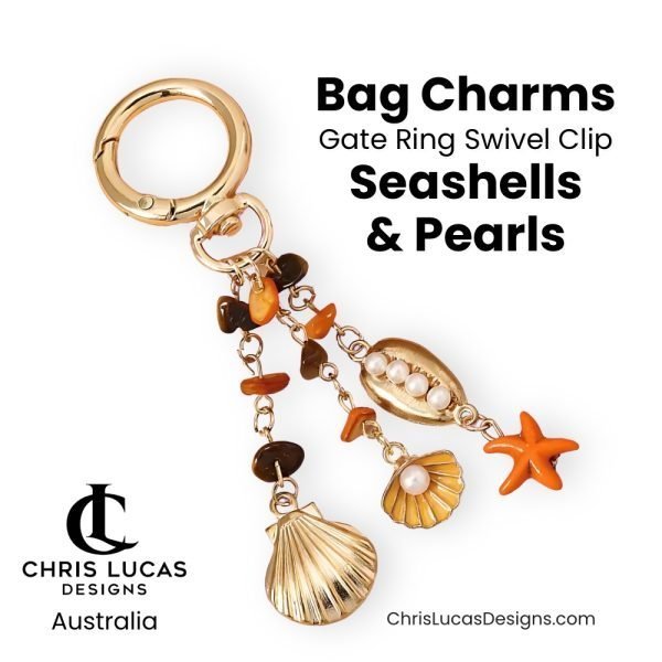 Bag Charms Seashells and Pearls Bag Making Supplies Australia Chris Lucas Designs