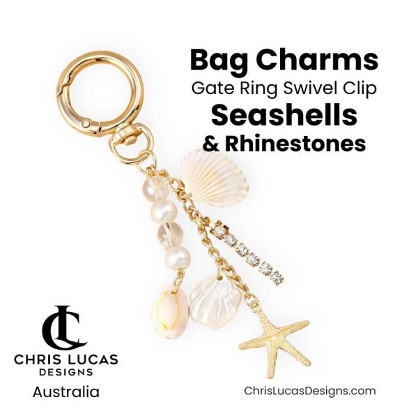 Seashells and Rhinestones Bag Charms Bag Making Supplies Australia Chris Lucas Designs