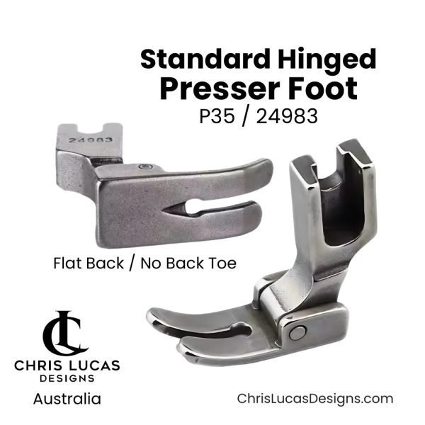 Standard Hinged Presser Foot P35 24983 Bag Making and Sewing Supplies Australia Chris Lucas Designs