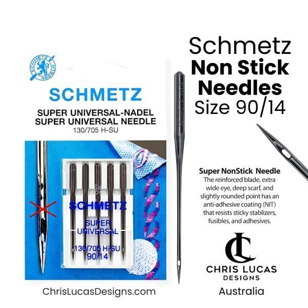 Schmetz Super Universal Non Stick Sewing Machine Needles Size 90 14 Chris Lucas Designs Bag Making and Sewing Supplies Australia