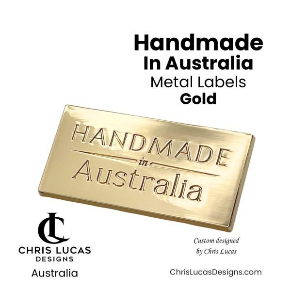 Handmade In Australia Metal Bag Labels Gold Australian Bag Making Supplies Australia Handbag Hardware Chris Lucas Designs
