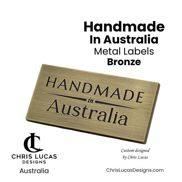 Handmade In Australia Metal Bag Labels Bronze Australian Bag Making Supplies Australia Handbag Hardware Chris Lucas Designs