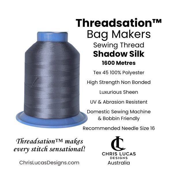 Threadsation Tex 45 polyester bag-making thread in Shadow Silk — satin finish