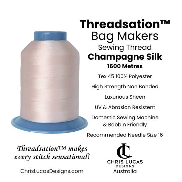 Threadsation Tex 45 polyester bag-making thread in Champagne Silk