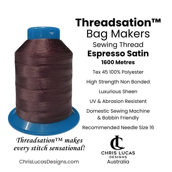 Threadsation Bag Makers Sewing Thread Espresso Tex 45 polyester thread spool for bag making supplies Australia