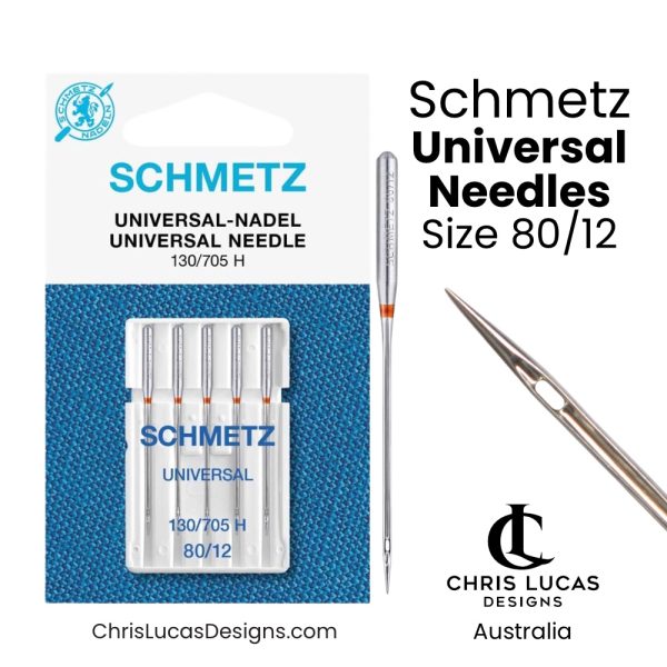 Schmetz Universal sewing machine needles size 80 12 household needle pack for general sewing quilting and bag making Australia