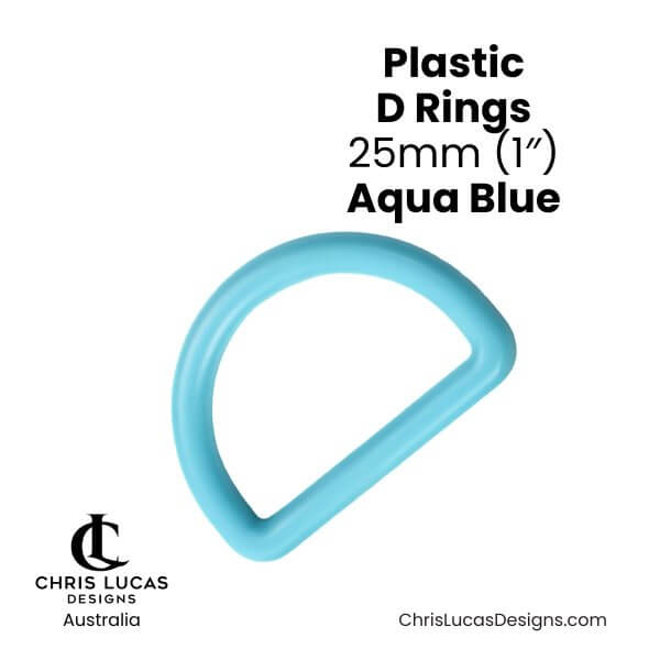 Plastic D Rings 25mm Aqua Blue from Chris Lucas Designs Australia