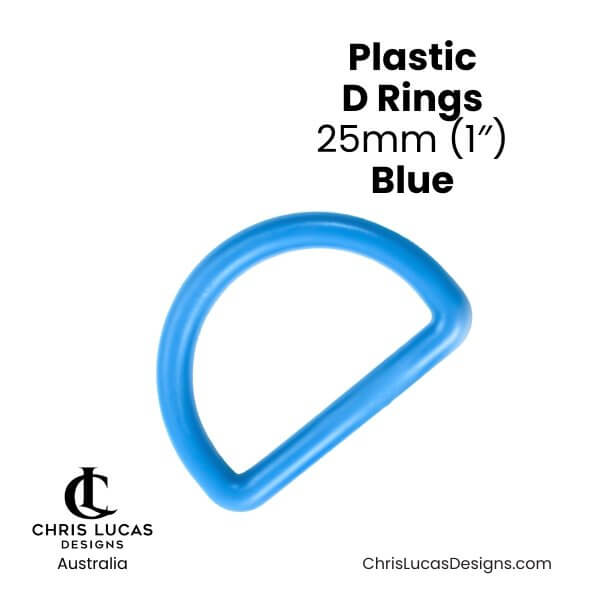 Plastic D Rings 25mm Blue from Chris Lucas Designs Australia