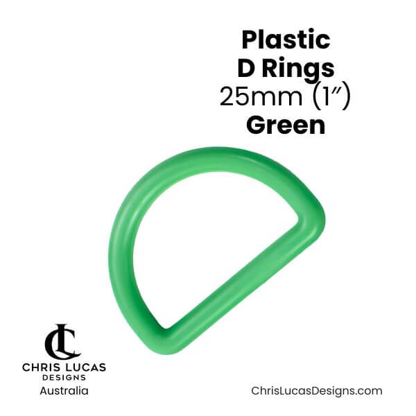 Plastic D Rings 25mm Green from Chris Lucas Designs Australia
