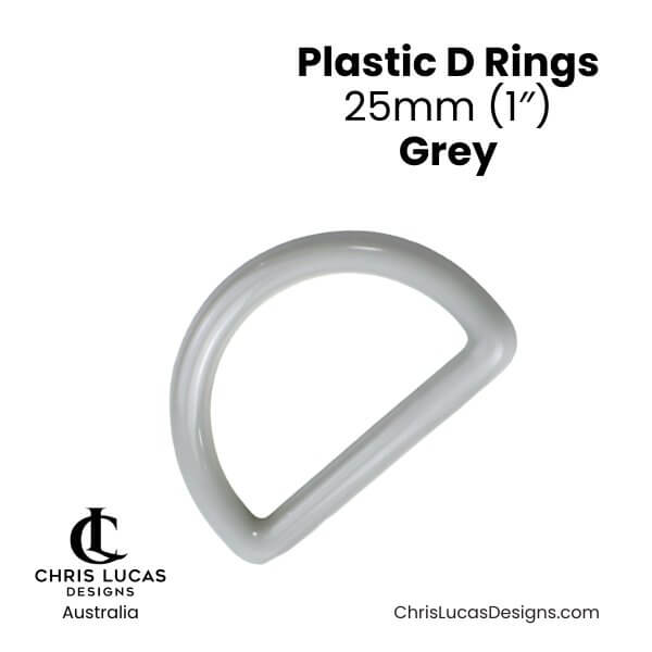 Plastic D Rings 25mm Grey from Chris Lucas Designs Australia