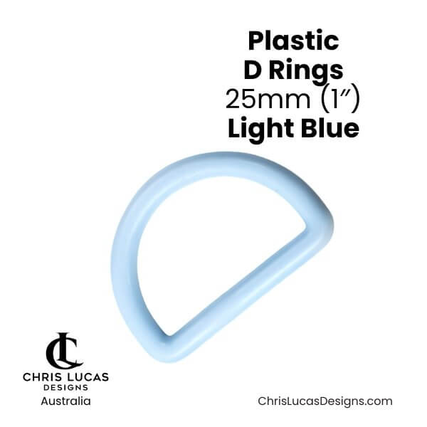 Plastic D Rings 25mm Light Blue from Chris Lucas Designs Australia