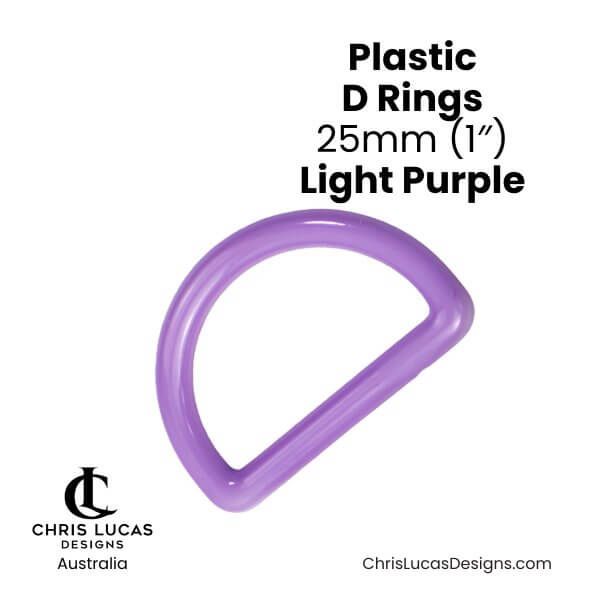 Plastic D Rings 25mm Light Purple from Chris Lucas Designs Australia