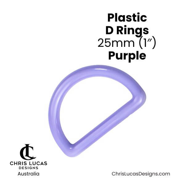 Plastic D Rings 25mm Purple from Chris Lucas Designs Australia