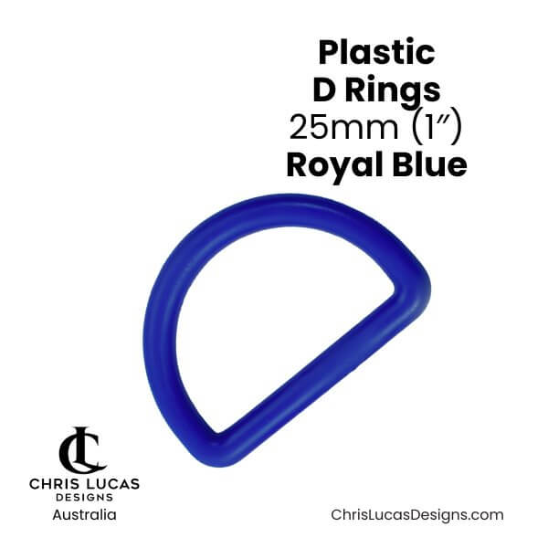 Plastic D Rings 25mm Royal Blue from Chris Lucas Designs Australia