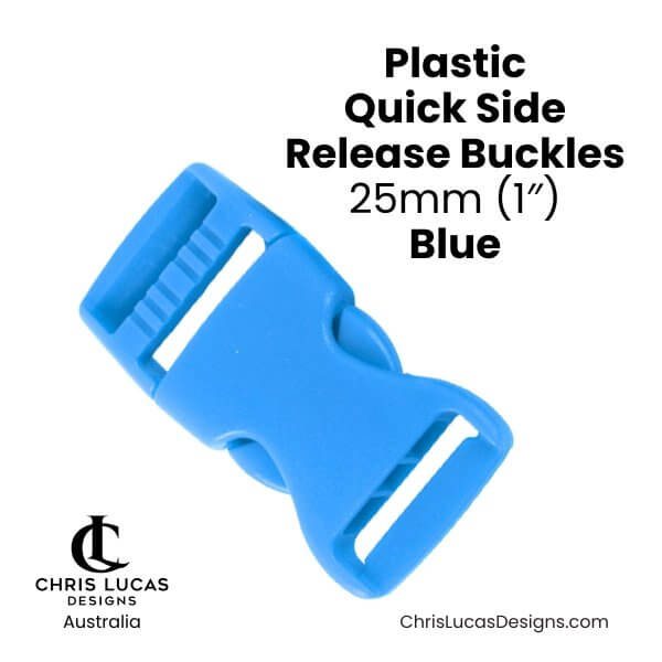 Plastic Quick Side Release Buckles 25mm Blue from Chris Lucas Designs Australia