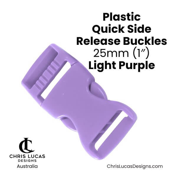 Plastic Quick Side Release Buckles 25mm Light Purple from Chris Lucas Designs Australia