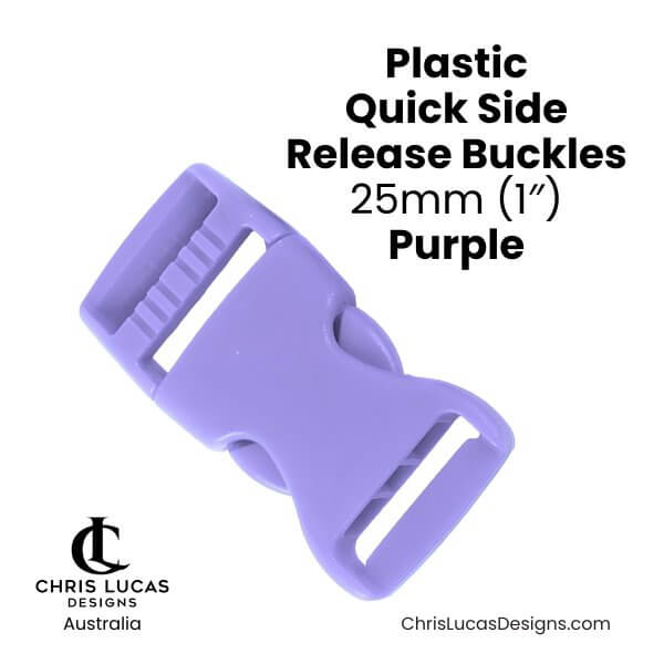 Plastic Quick Side Release Buckles 25mm Purple from Chris Lucas Designs Australia