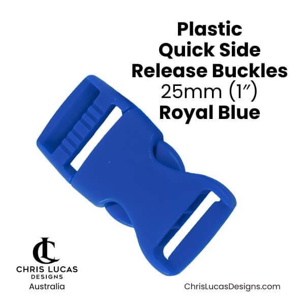 Plastic Quick Side Release Buckles 25mm Royal Blue from Chris Lucas Designs Australia