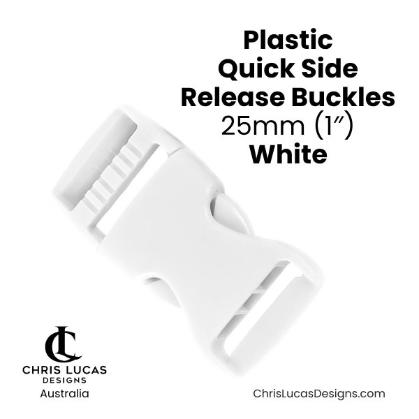Plastic Swivel Clips 25mm White from Chris Lucas Designs Australia