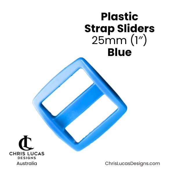 Plastic Strap Sliders 25mm Blue from Chris Lucas Designs Australia