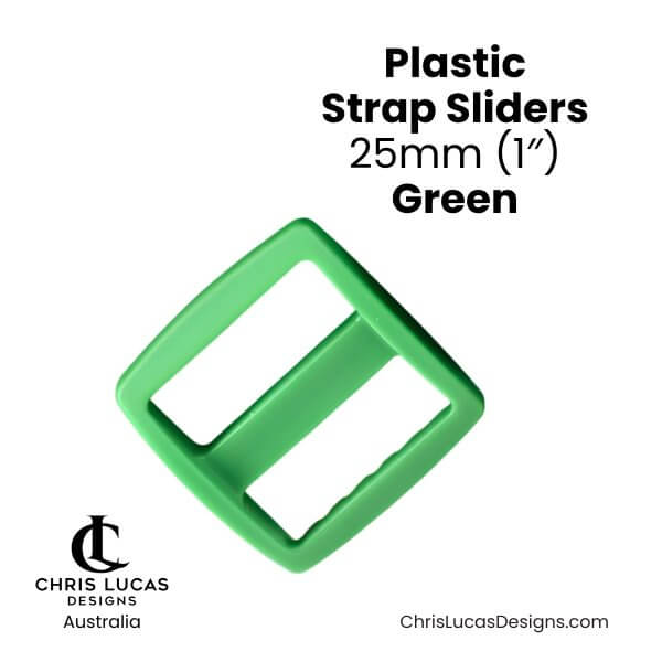 Plastic Strap Sliders 25mm Green from Chris Lucas Designs Australia