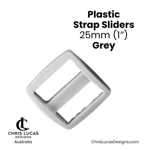 Plastic Strap Sliders 25mm Grey from Chris Lucas Designs Australia