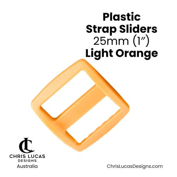 Plastic Strap Sliders 25mm Light Orange from Chris Lucas Designs Australia