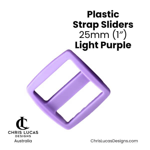 Plastic Strap Sliders 25mm Light Purple from Chris Lucas Designs Australia