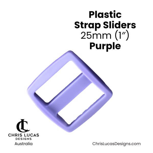 Plastic Strap Sliders 25mm Purple from Chris Lucas Designs Australia