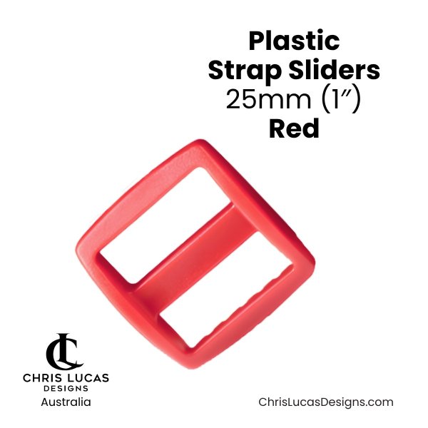 Plastic Strap Sliders 25mm Red from Chris Lucas Designs Australia